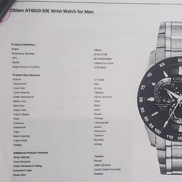 Citizen Eco Drive AT4010-50E Men's watch-shipping incl - Picture 14 of 16